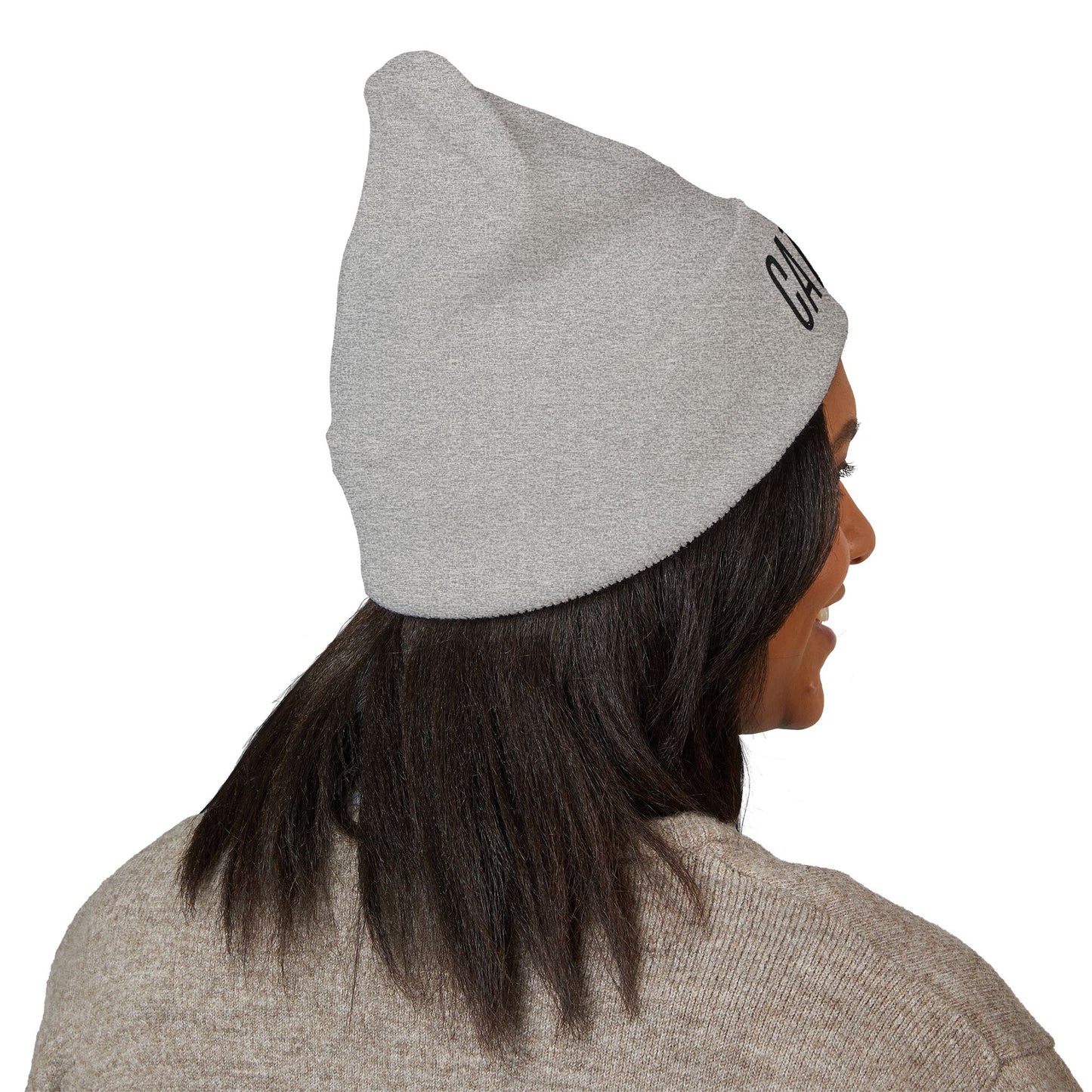 "Cat Girl" Embroidered Cuffed Beanie