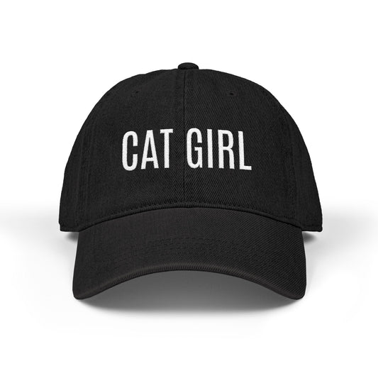Cat Girl Embroidered Denim Hat – Cute Casual Baseball Cap for Cat Lovers