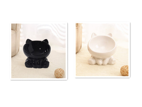 Ceramic Cat Bowl Set of 2  Cat Neck Guard -FREE SHIPPING-