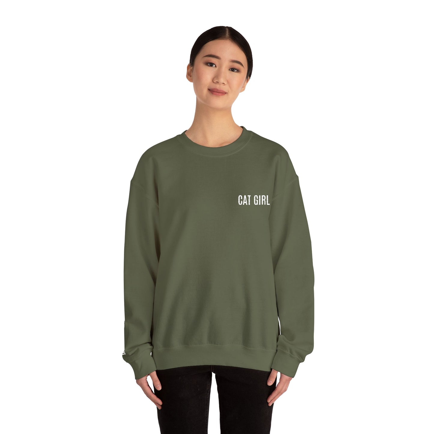 "Cat Girl" Embroidered Unisex Heavy Blend™ Crewneck Sweatshirt