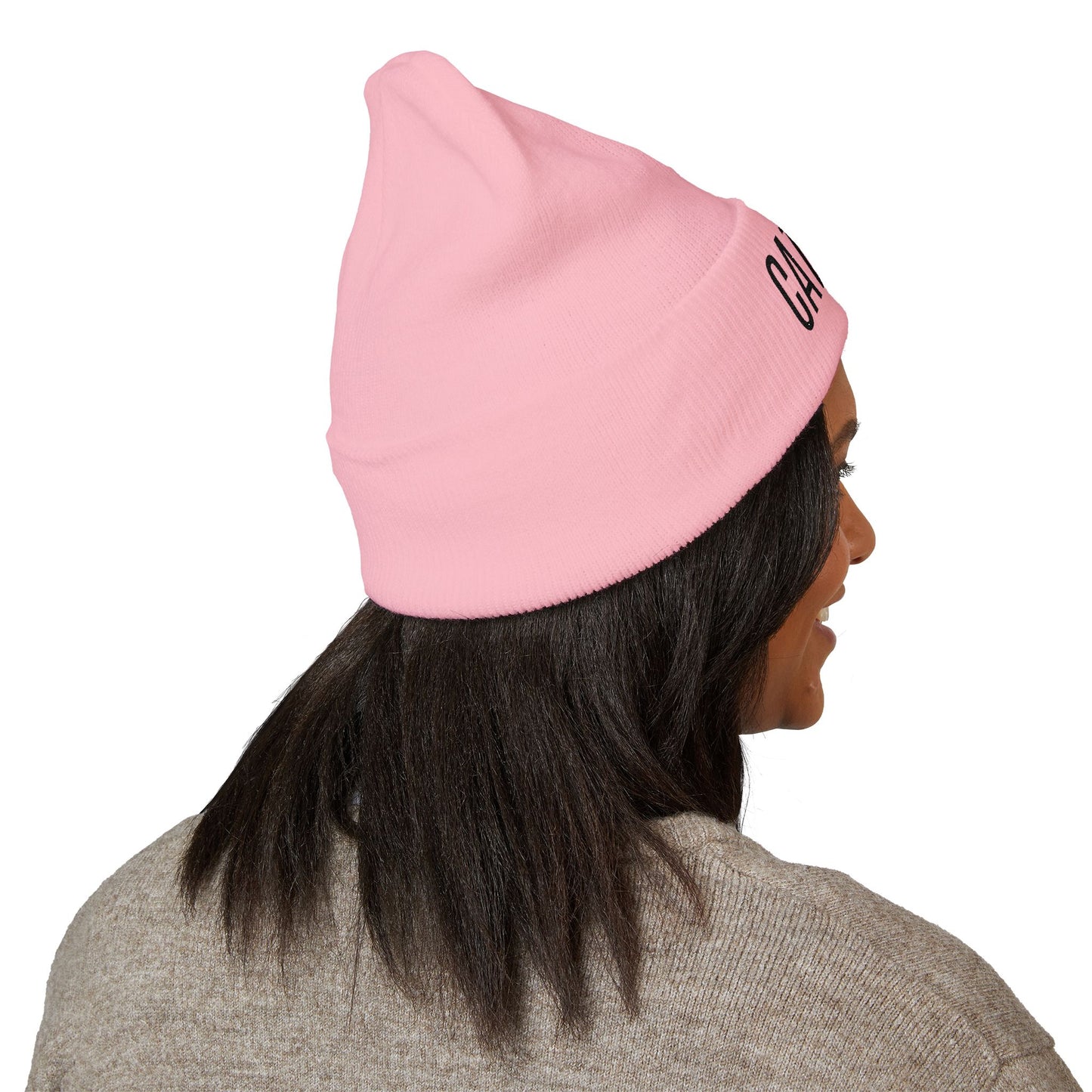 "Cat Girl" Embroidered Cuffed Beanie