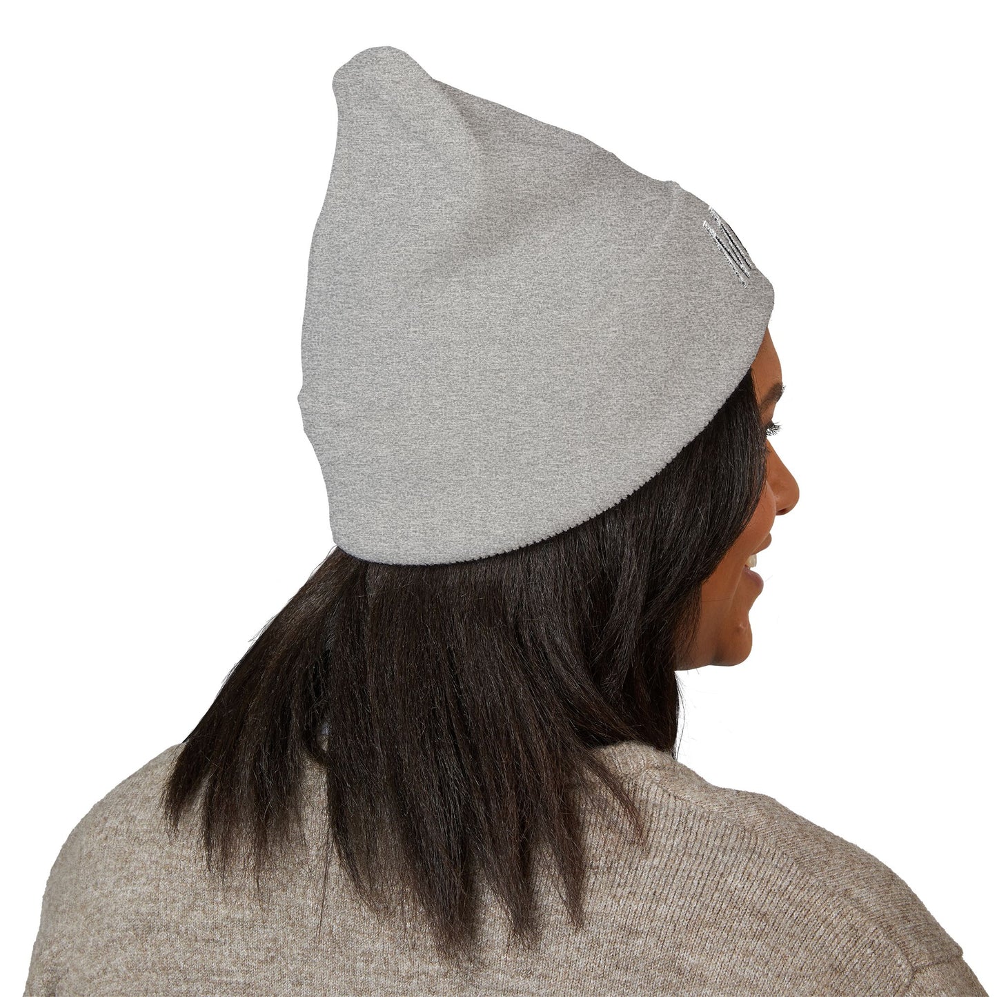 MEOW Embroidered Cuffed Beanie — Cozy Cat Lover Knit Hat