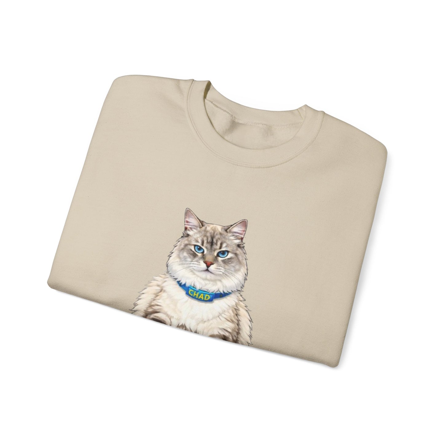 Chonky Sitting Cat Crewneck | Cute Cat Illustration Sweatshirt