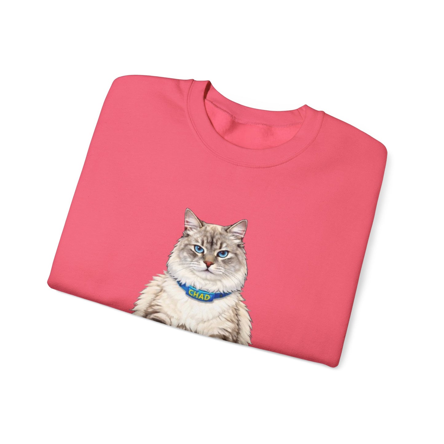 Chonky Sitting Cat Crewneck | Cute Cat Illustration Sweatshirt