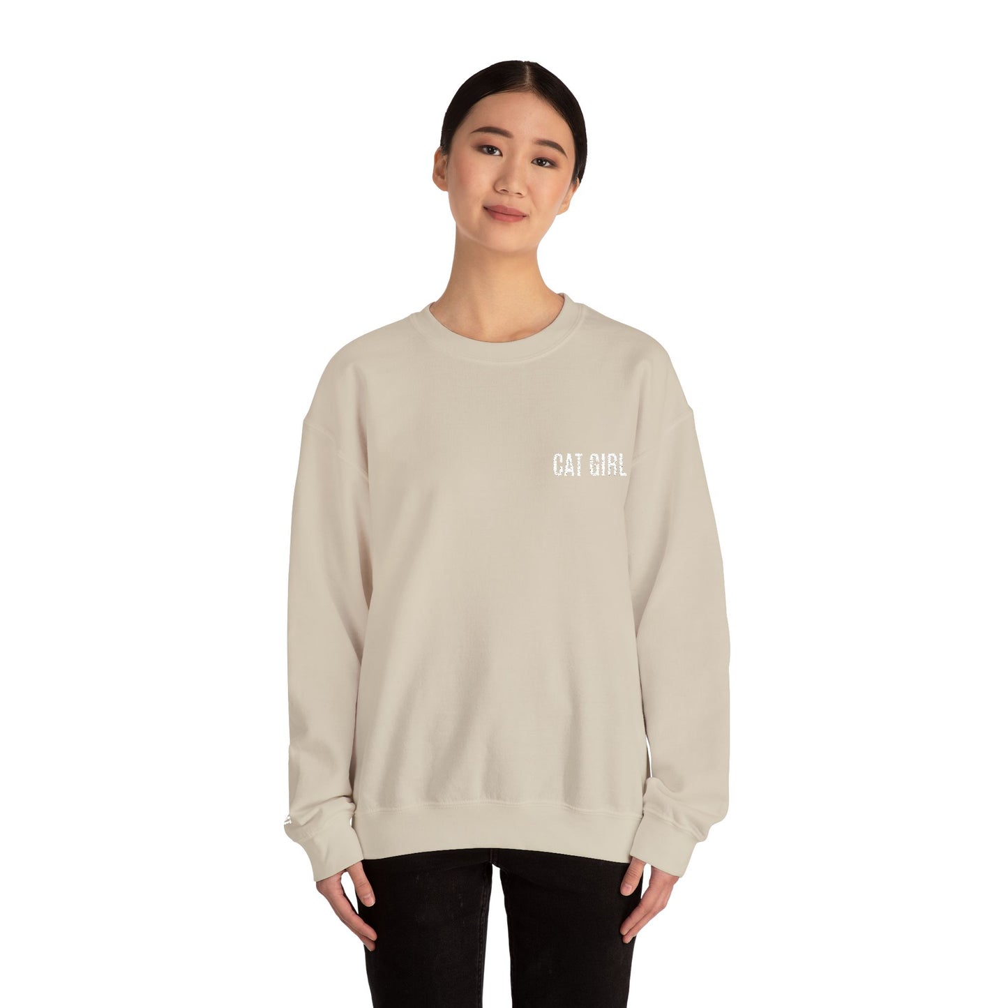 "Cat Girl" Embroidered Unisex Heavy Blend™ Crewneck Sweatshirt