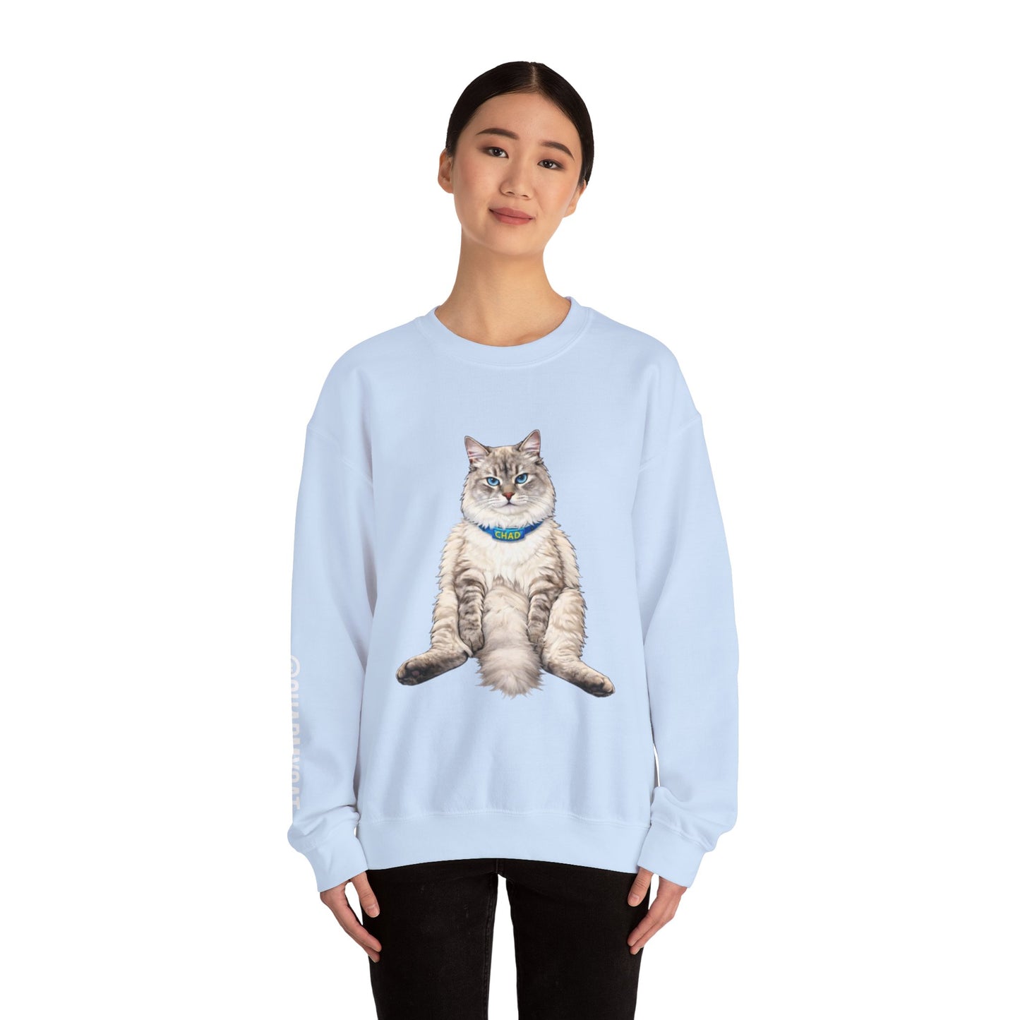 Chonky Sitting Cat Crewneck | Cute Cat Illustration Sweatshirt