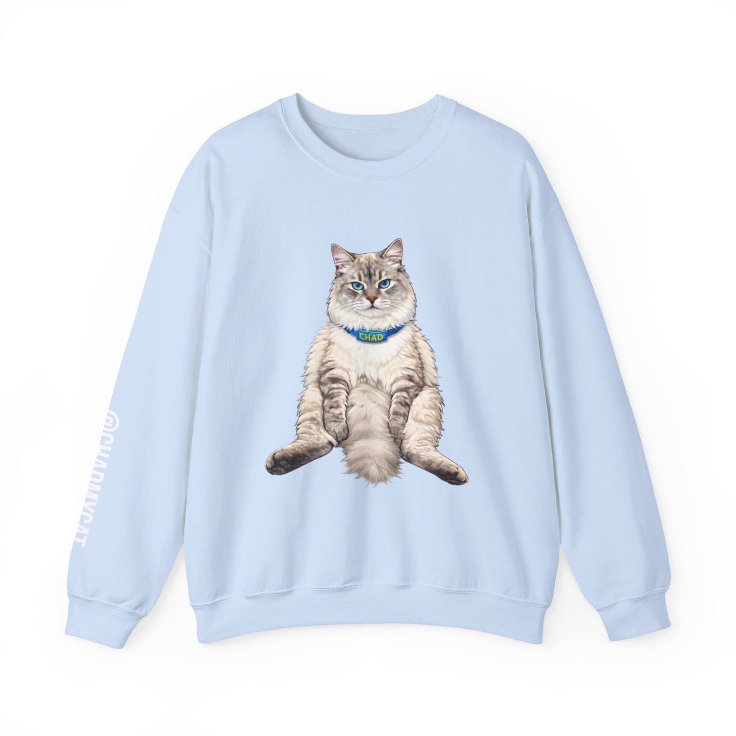 Chonky Sitting Cat Crewneck | Cute Cat Illustration Sweatshirt