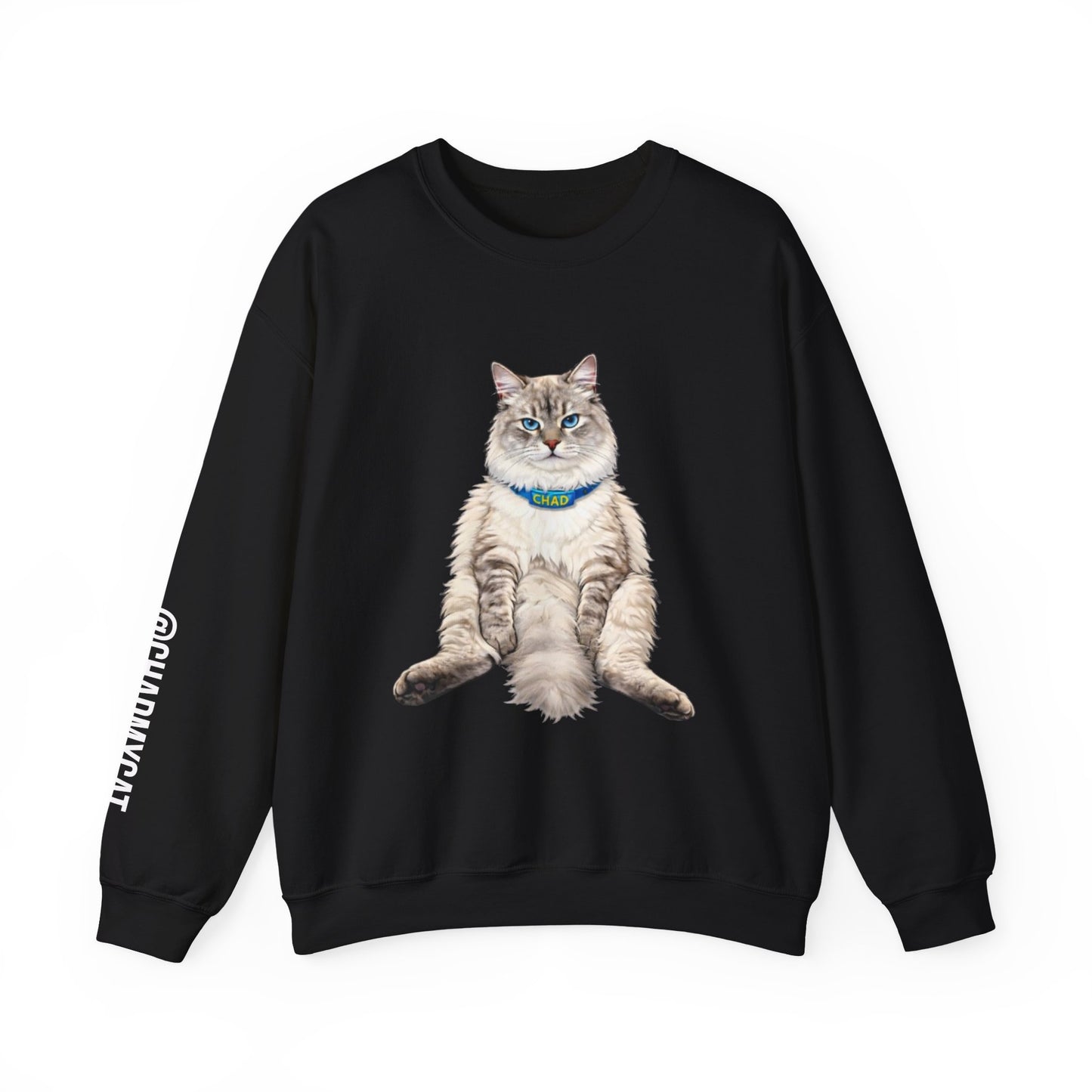 Chonky Sitting Cat Crewneck | Cute Cat Illustration Sweatshirt