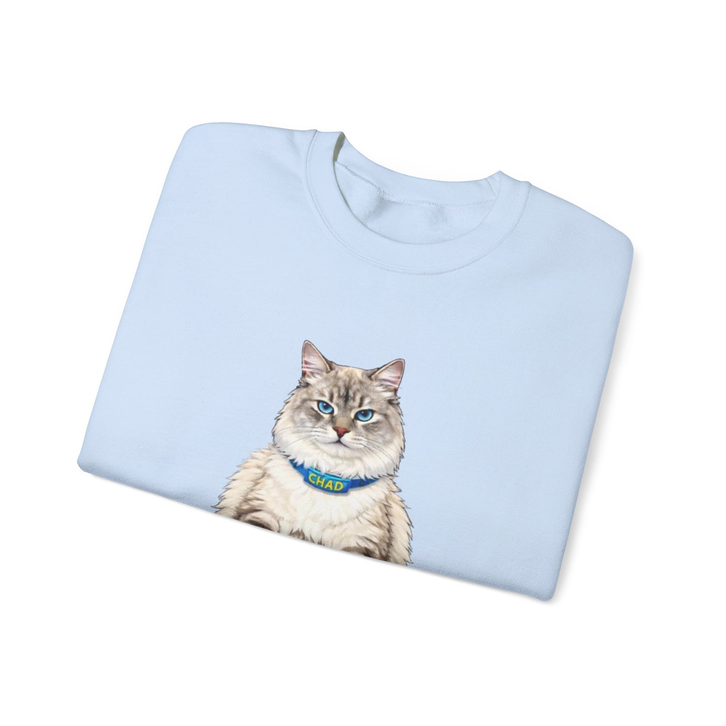 Chonky Sitting Cat Crewneck | Cute Cat Illustration Sweatshirt
