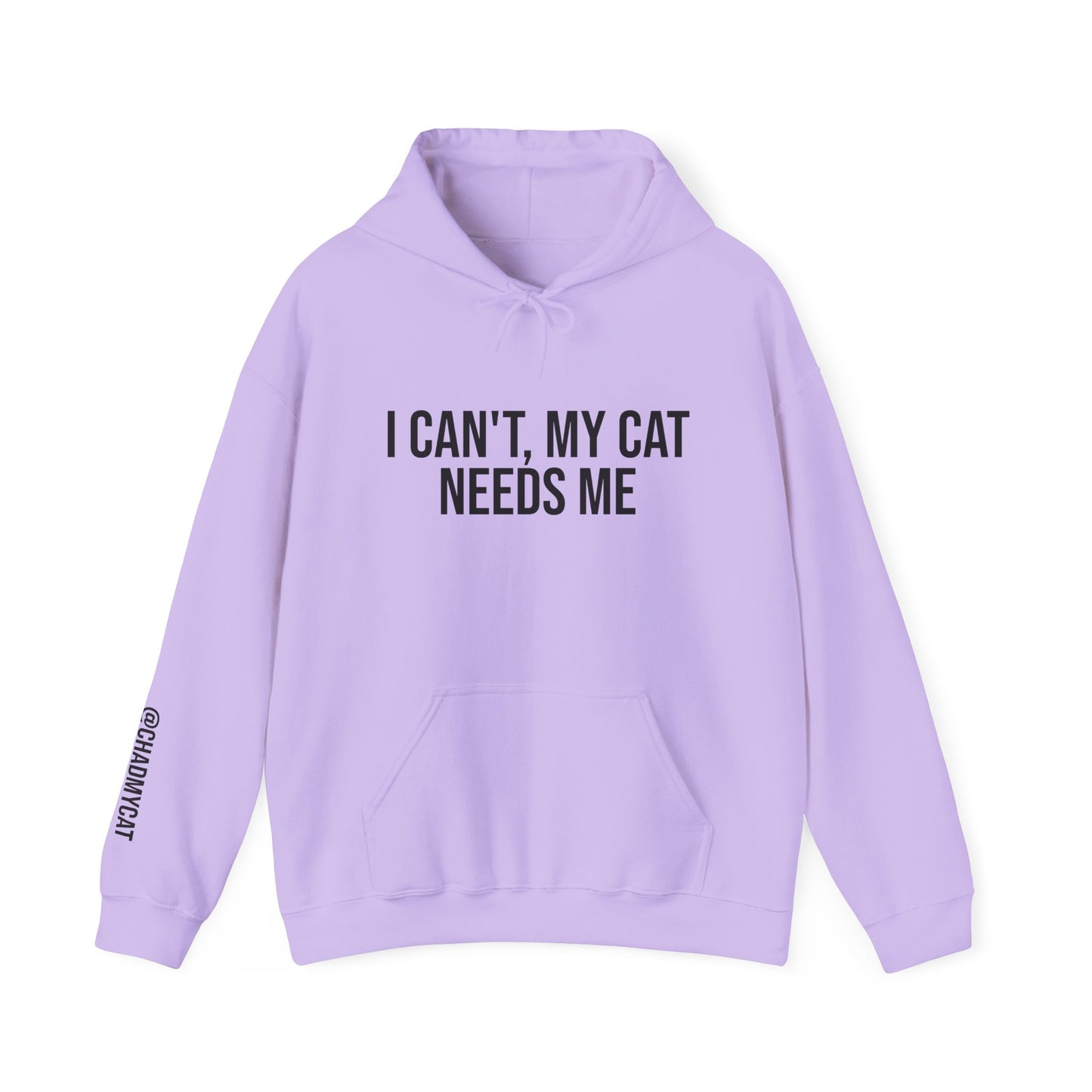 "I can't, my cat needs me" Unisex Heavy Blend™ Hooded Sweatshirt