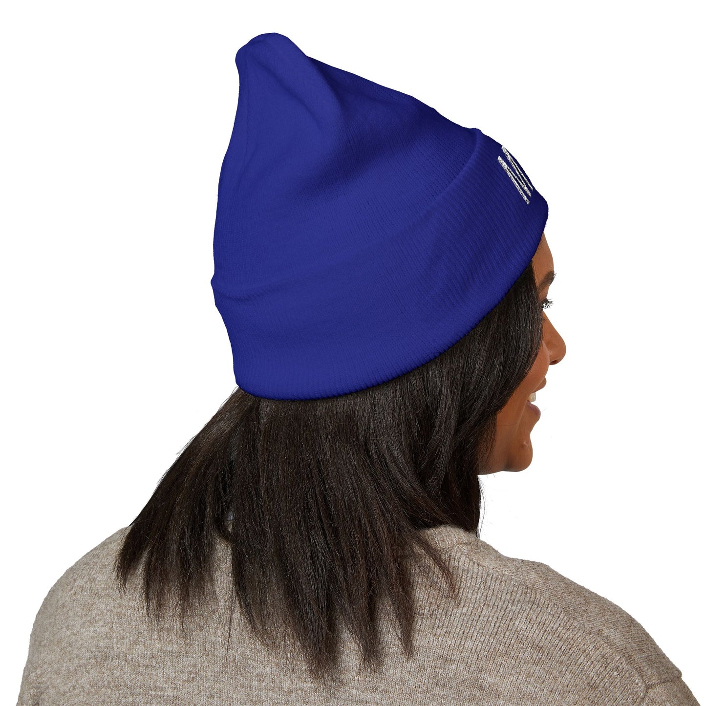 MEOW Embroidered Cuffed Beanie — Cozy Cat Lover Knit Hat