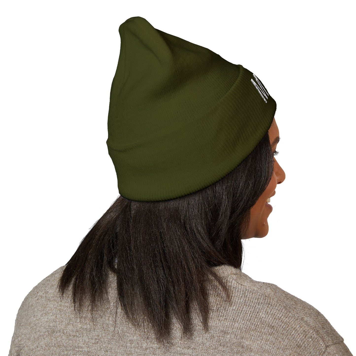 MEOW Embroidered Cuffed Beanie — Cozy Cat Lover Knit Hat