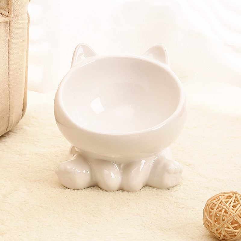 Ceramic Cat Bowl Set of 2  Cat Neck Guard -FREE SHIPPING-