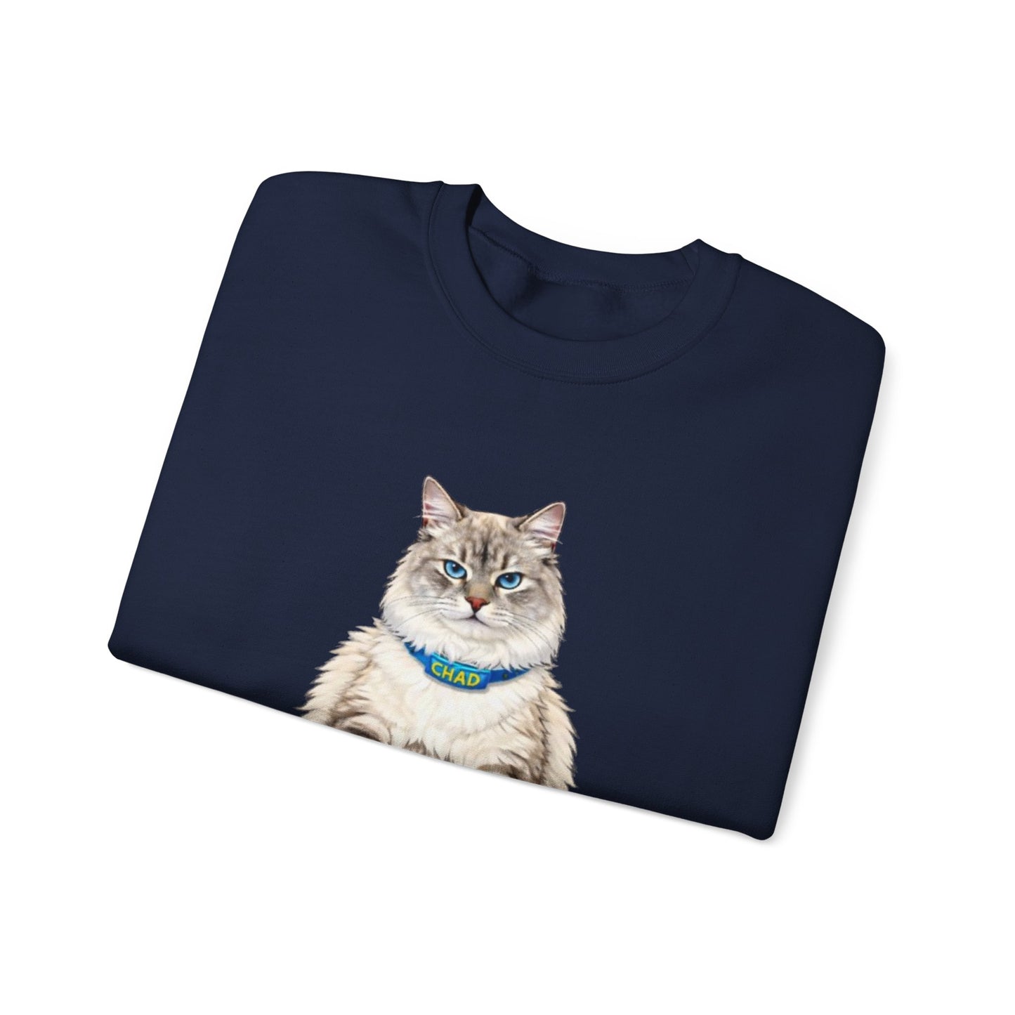 Chonky Sitting Cat Crewneck | Cute Cat Illustration Sweatshirt