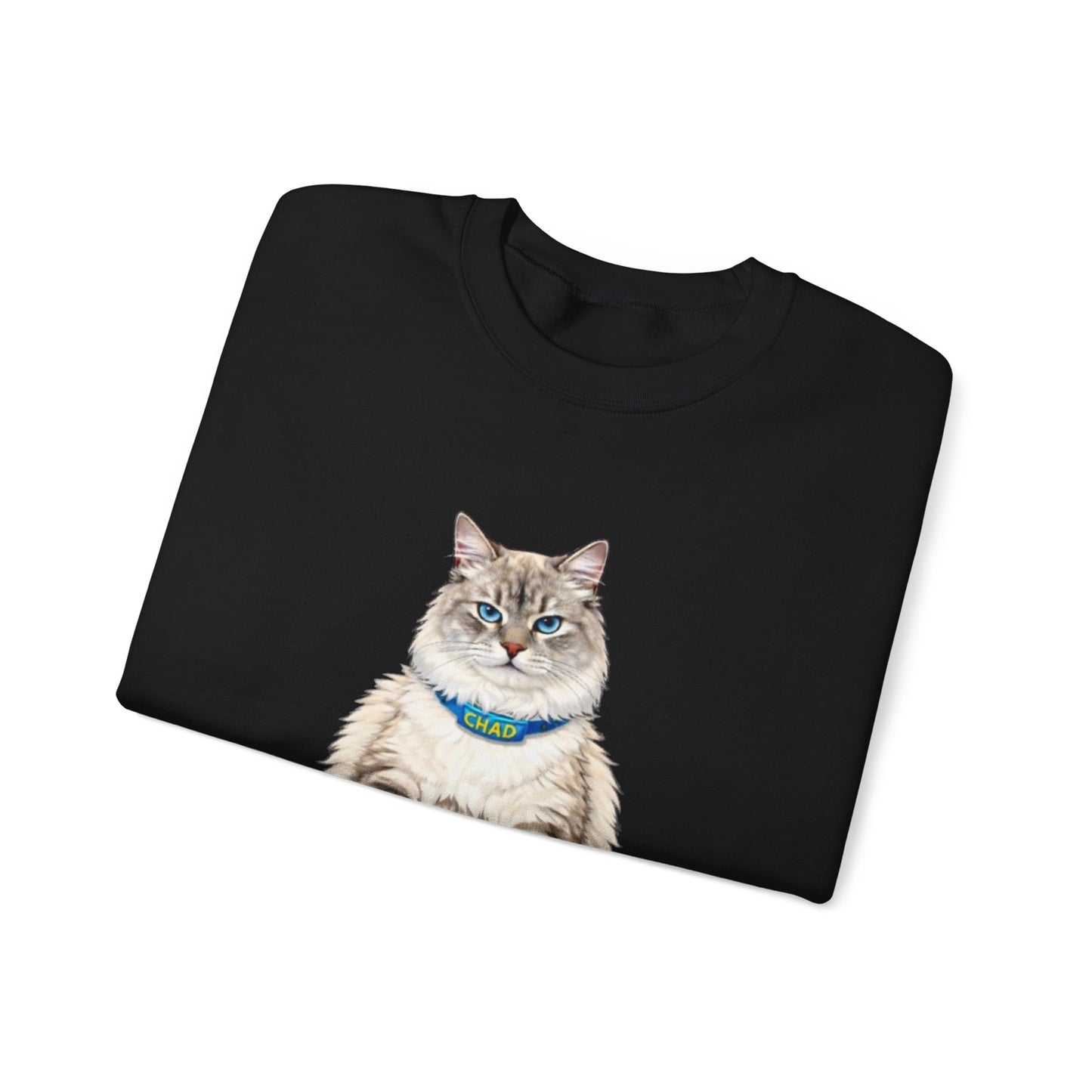 Chonky Sitting Cat Crewneck | Cute Cat Illustration Sweatshirt