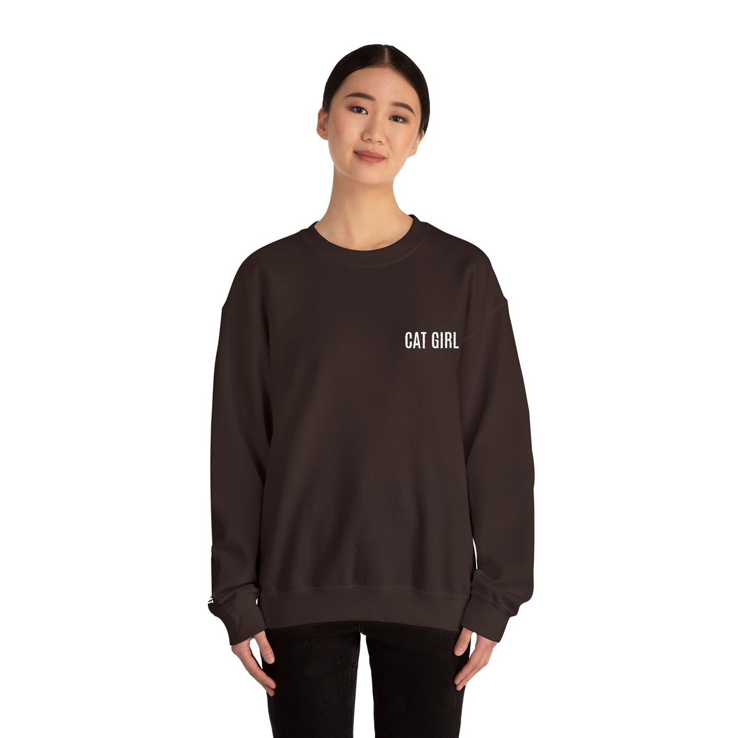 "Cat Girl" Embroidered Unisex Heavy Blend™ Crewneck Sweatshirt