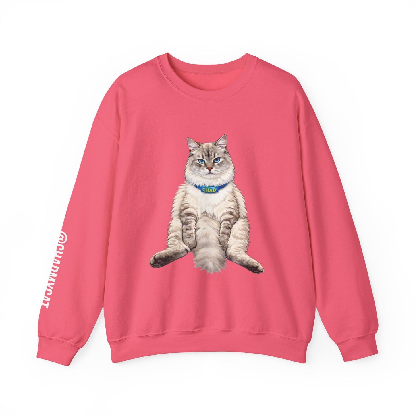 Chonky Sitting Cat Crewneck | Cute Cat Illustration Sweatshirt