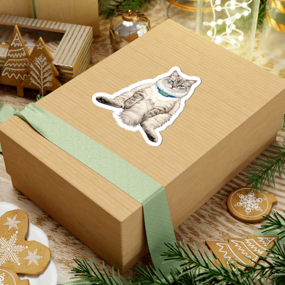 Chill Cat 'Chad' Sticker — Cute Ragdoll Laptop Kiss-Cut Sticker