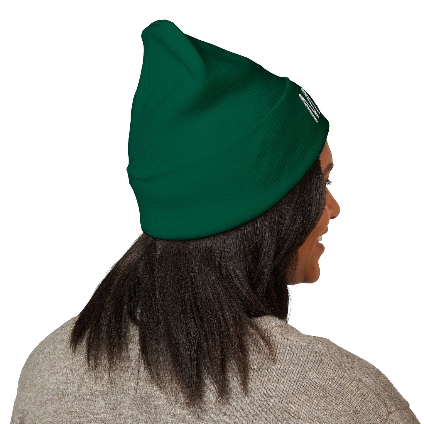 MEOW Embroidered Cuffed Beanie — Cozy Cat Lover Knit Hat