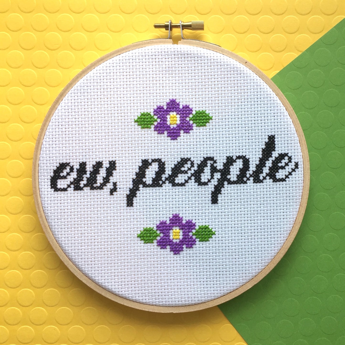 "Ew, People" Counted Cross Stitch DIY KIT Intermediate -FREE SHIPPING-