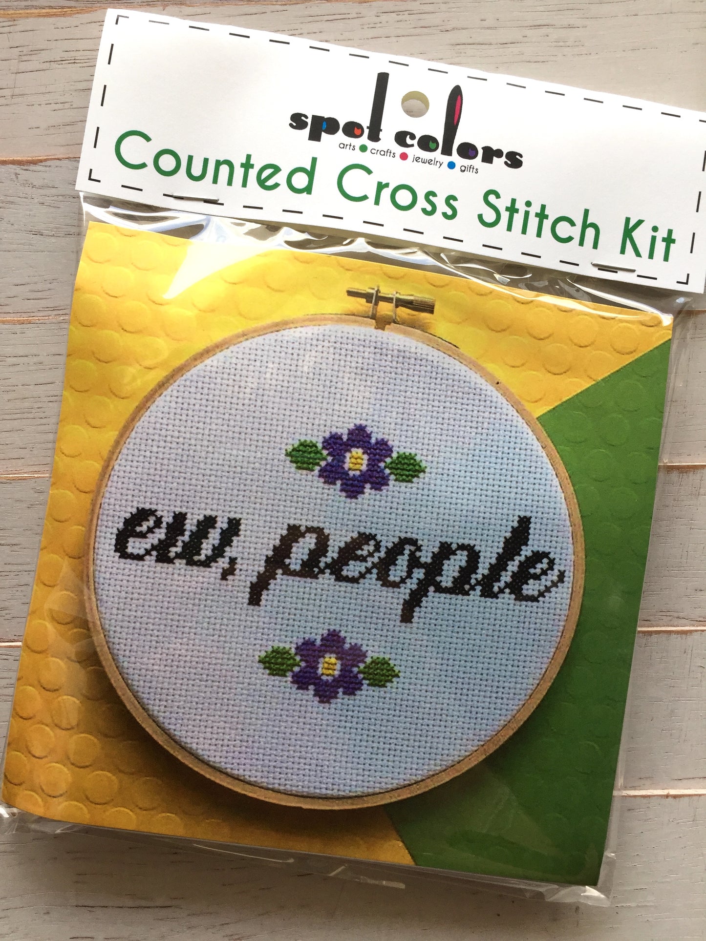 "Ew, People" Counted Cross Stitch DIY KIT Intermediate -FREE SHIPPING-