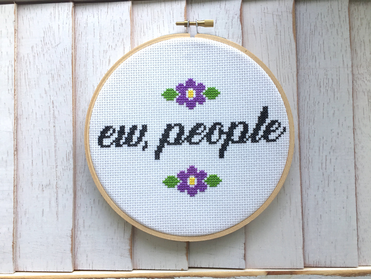 "Ew, People" Counted Cross Stitch DIY KIT Intermediate -FREE SHIPPING-