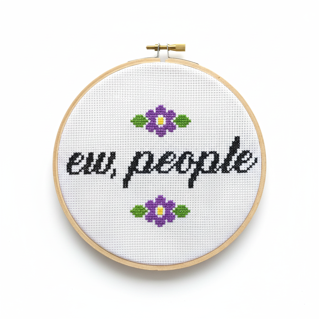 Ew People cross stitch clean background
