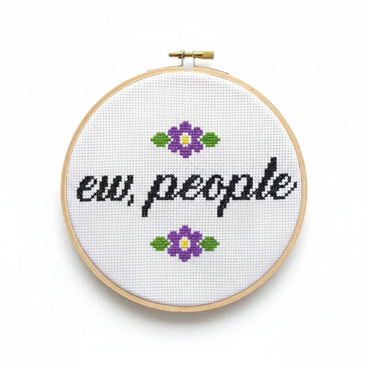 Ew People cross stitch clean background